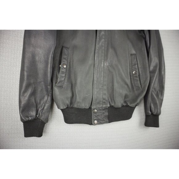 Roots Black Leather Jacket - Picture 4 of 8